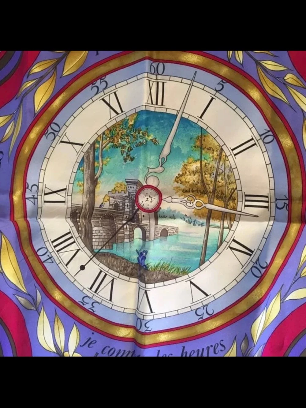 Hermes Silk Scarf in Fuchsia, Purple, Red and Gold